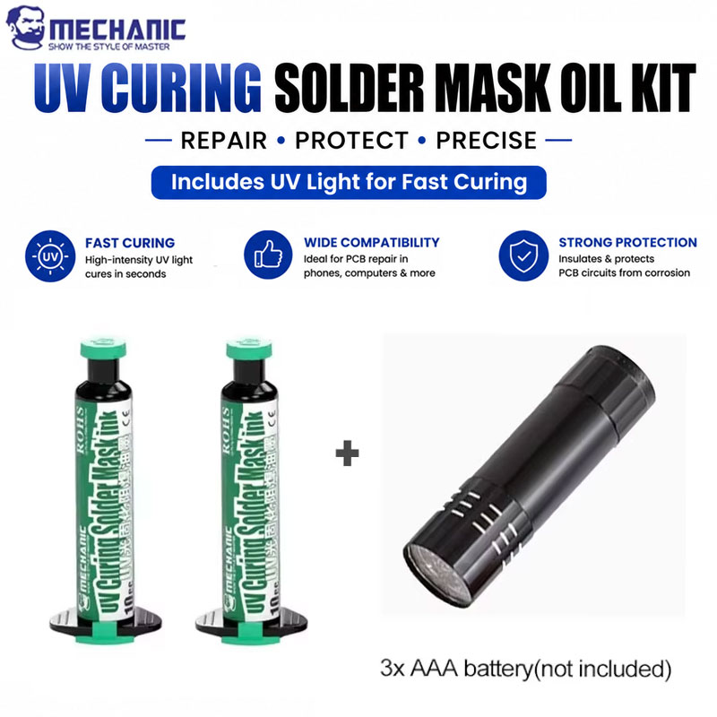 Uv Whitening Kit - MECHANIC UV Solder Mask Green Oil