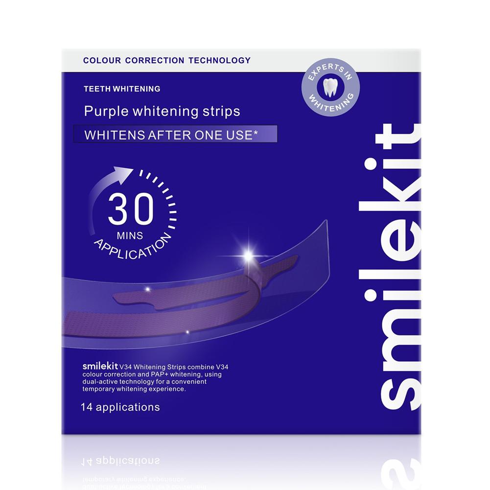 Teeth Whitening Street - ﻿Smilekit Teeth Whitening Strips Purple V34