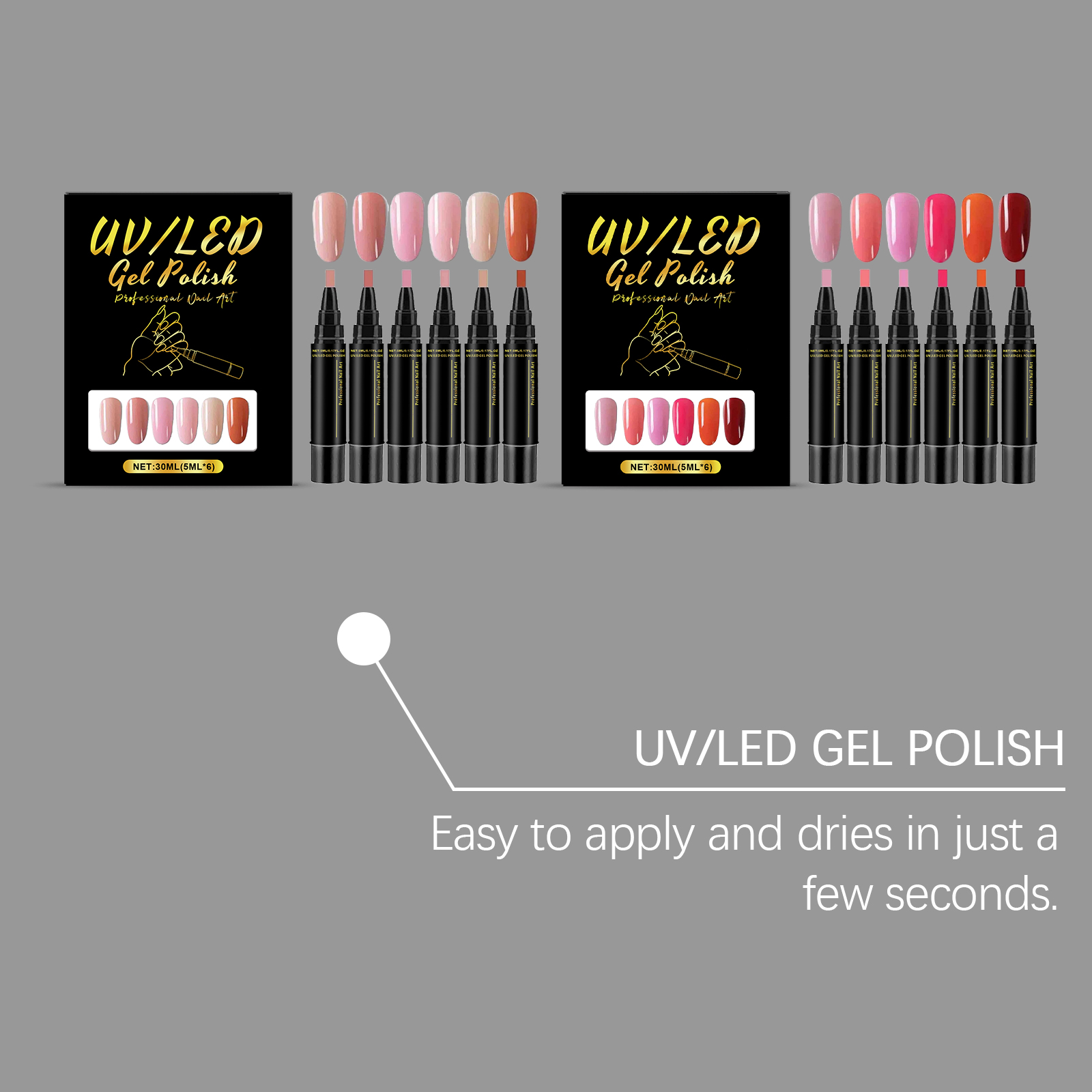 6 Colors Gel Nail Pen Set DIY  - Uv Whitening Kit review and price