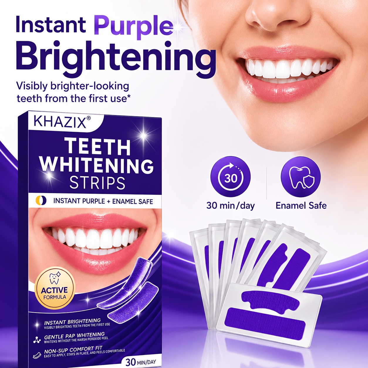 5/10pairs Purple Teeth Whiteni - Teeth Whitening Street review and price