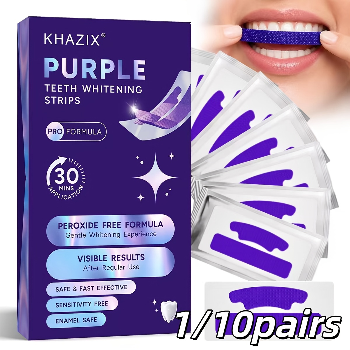 1/10pairs Purple Teeth Whiteni - Teeth Whitening Street review and price