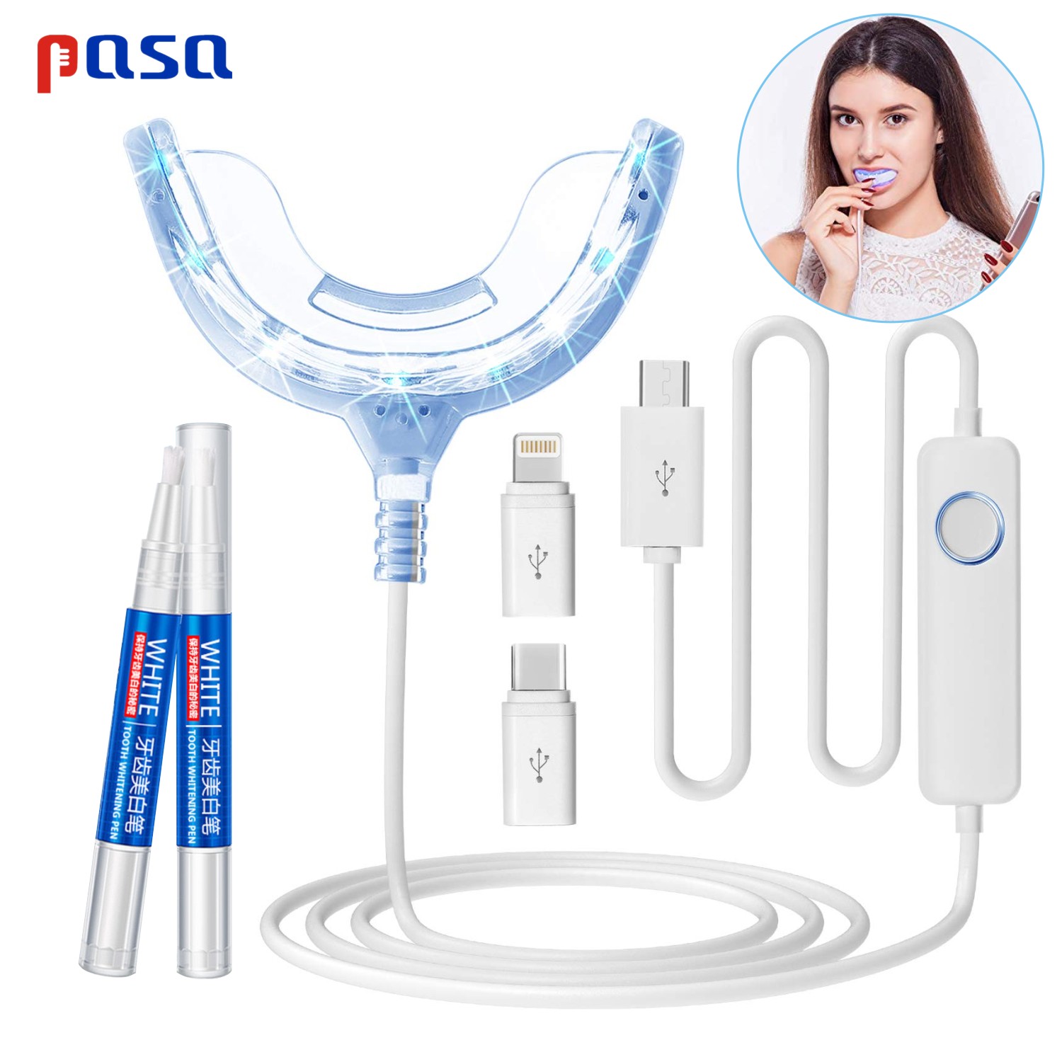 Portable LED Cold Blue Light S - Teeth Whitening Home Kit review and price